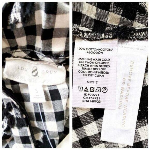 New LOU & GREY FLORAL CLIP PLAID DRESS, size S - Picture 8 of 9